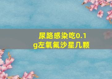 尿路感染吃0.1g左氧氟沙星几颗