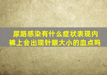 尿路感染有什么症状表现内裤上会出现针眼大小的血点吗