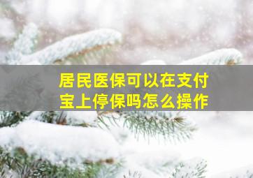 居民医保可以在支付宝上停保吗怎么操作