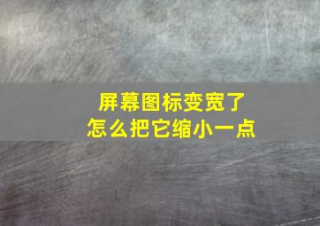 屏幕图标变宽了怎么把它缩小一点