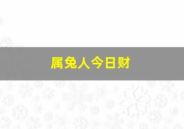 属兔人今日财