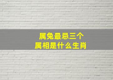 属兔最忌三个属相是什么生肖