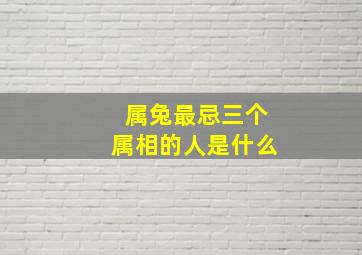 属兔最忌三个属相的人是什么