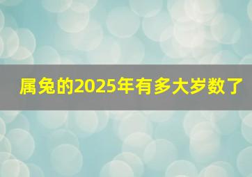 属兔的2025年有多大岁数了