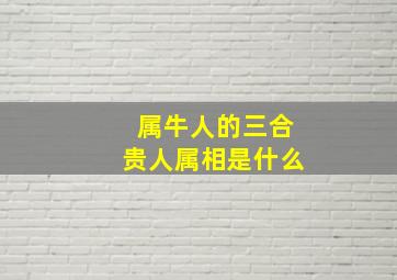 属牛人的三合贵人属相是什么