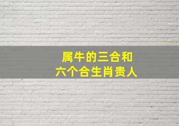 属牛的三合和六个合生肖贵人