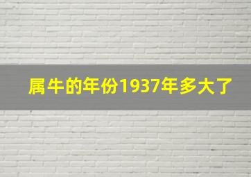 属牛的年份1937年多大了