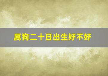 属狗二十日出生好不好