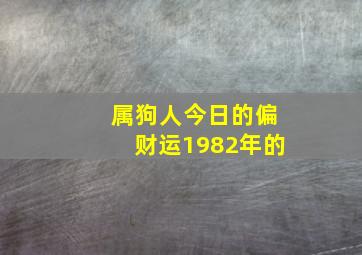 属狗人今日的偏财运1982年的