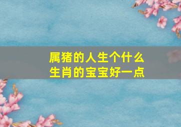 属猪的人生个什么生肖的宝宝好一点