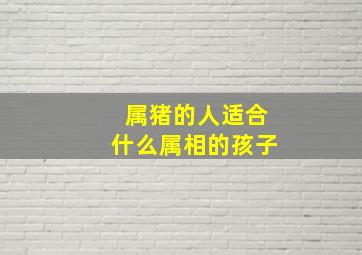 属猪的人适合什么属相的孩子