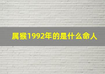 属猴1992年的是什么命人