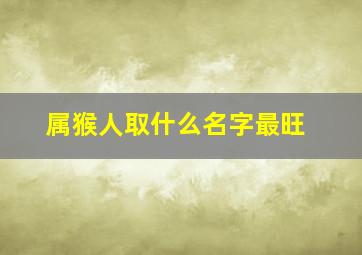 属猴人取什么名字最旺