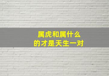 属虎和属什么的才是天生一对