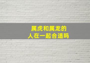 属虎和属龙的人在一起合适吗