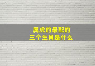 属虎的最配的三个生肖是什么