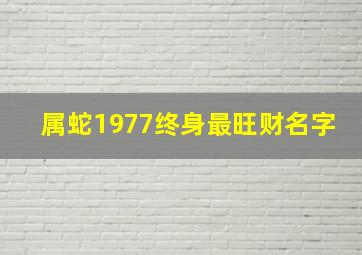 属蛇1977终身最旺财名字