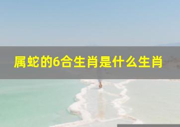 属蛇的6合生肖是什么生肖