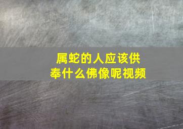 属蛇的人应该供奉什么佛像呢视频