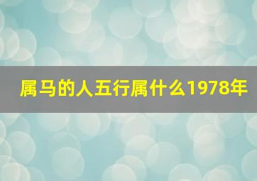 属马的人五行属什么1978年