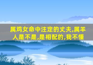 属鸡女命中注定的丈夫,属羊人是不是,是相配的,我不懂