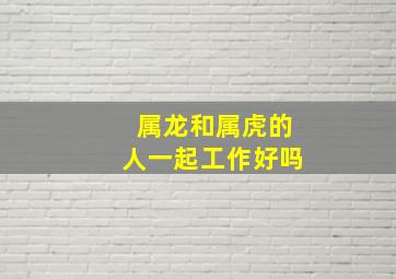 属龙和属虎的人一起工作好吗