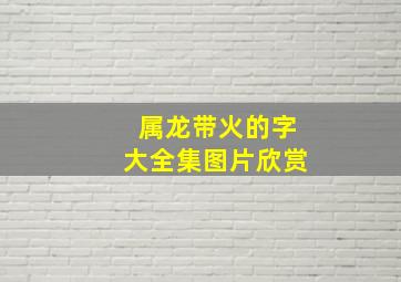 属龙带火的字大全集图片欣赏