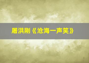 屠洪刚《沧海一声笑》