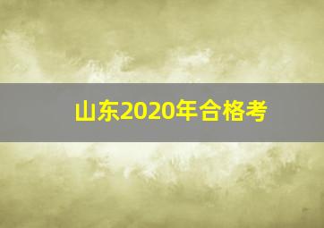 山东2020年合格考