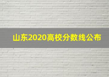 山东2020高校分数线公布