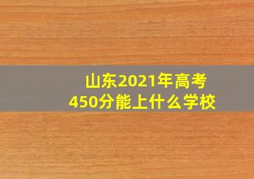 山东2021年高考450分能上什么学校