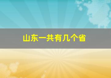 山东一共有几个省