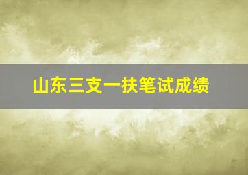 山东三支一扶笔试成绩