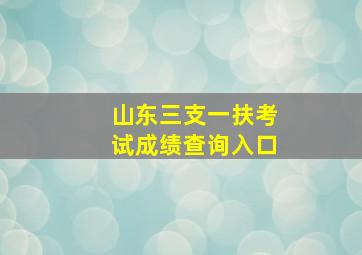 山东三支一扶考试成绩查询入口