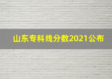 山东专科线分数2021公布