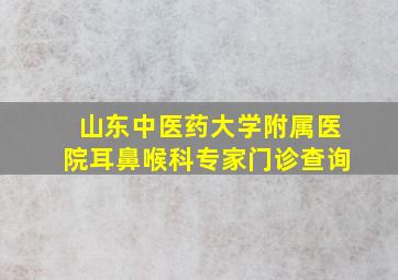 山东中医药大学附属医院耳鼻喉科专家门诊查询