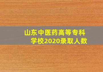 山东中医药高等专科学校2020录取人数