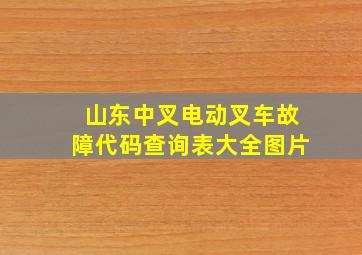 山东中叉电动叉车故障代码查询表大全图片