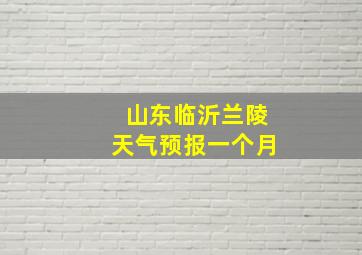 山东临沂兰陵天气预报一个月