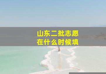 山东二批志愿在什么时候填