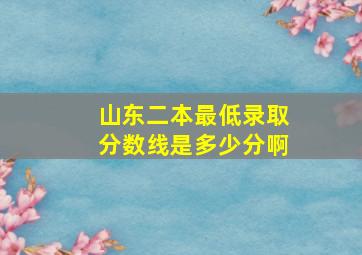 山东二本最低录取分数线是多少分啊