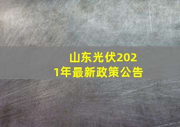 山东光伏2021年最新政策公告