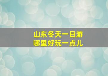 山东冬天一日游哪里好玩一点儿