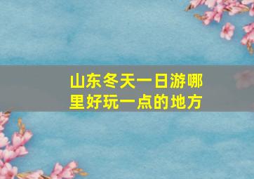 山东冬天一日游哪里好玩一点的地方