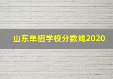 山东单招学校分数线2020