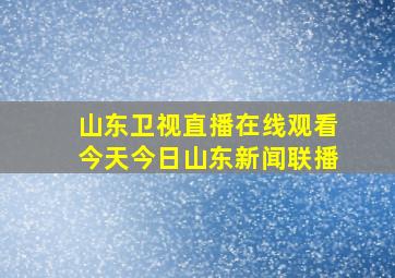 山东卫视直播在线观看今天今日山东新闻联播