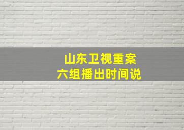 山东卫视重案六组播出时间说