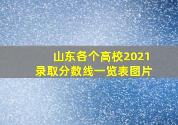 山东各个高校2021录取分数线一览表图片