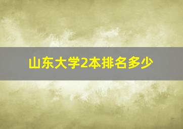 山东大学2本排名多少