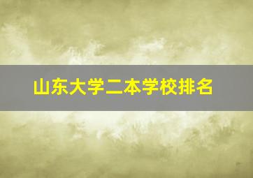 山东大学二本学校排名